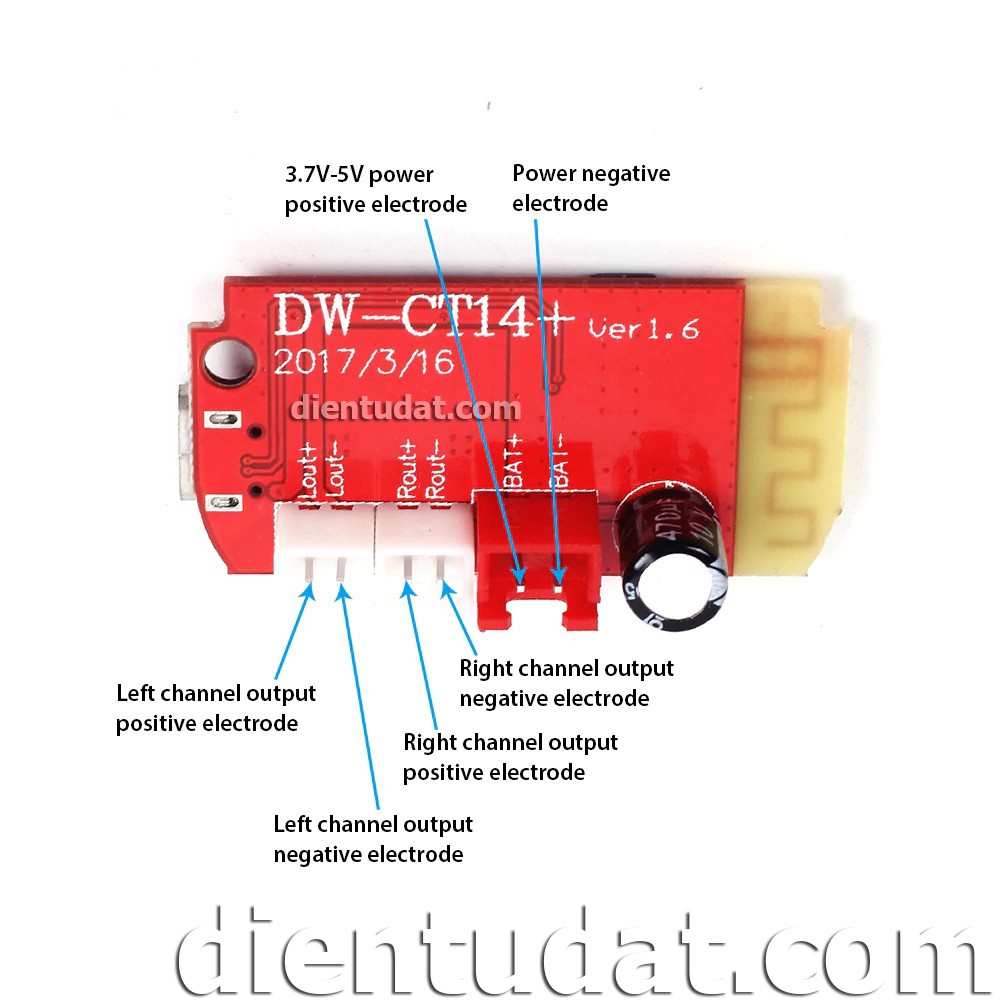 Mạch Khuếch Đại Âm Thanh Bluetooth 4.2 - 2*5W Cổng Micro USB 5V