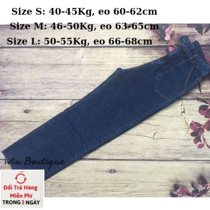 Quần bò jeans nữ ống đứng co dãn 4 chiều cạp cao Win Boutique | BigBuy360 - bigbuy360.vn