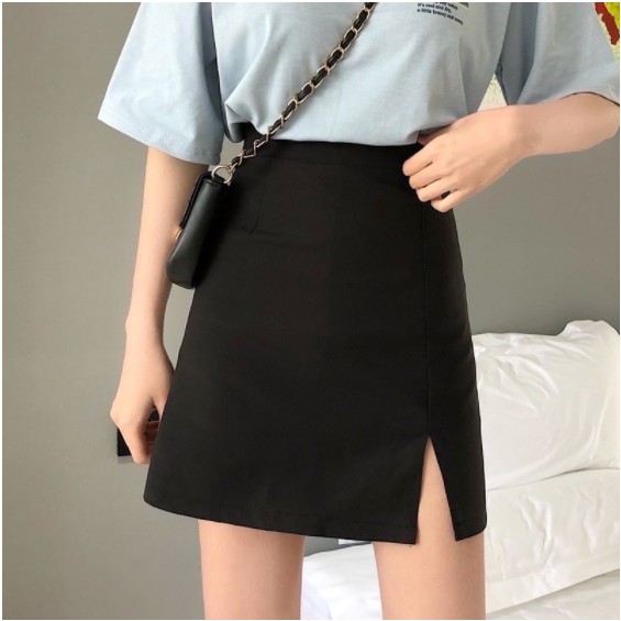 ⚡ Freeship ⚡ Chân váy ngắn xẻ đùi công sở, chân váy chữ a vải tuyết mưa co giãn nhẹ | BigBuy360 - bigbuy360.vn