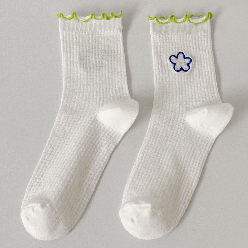 Tất cổ cao nữ cổ nhún siêu xinh hoa mai hàn quốc