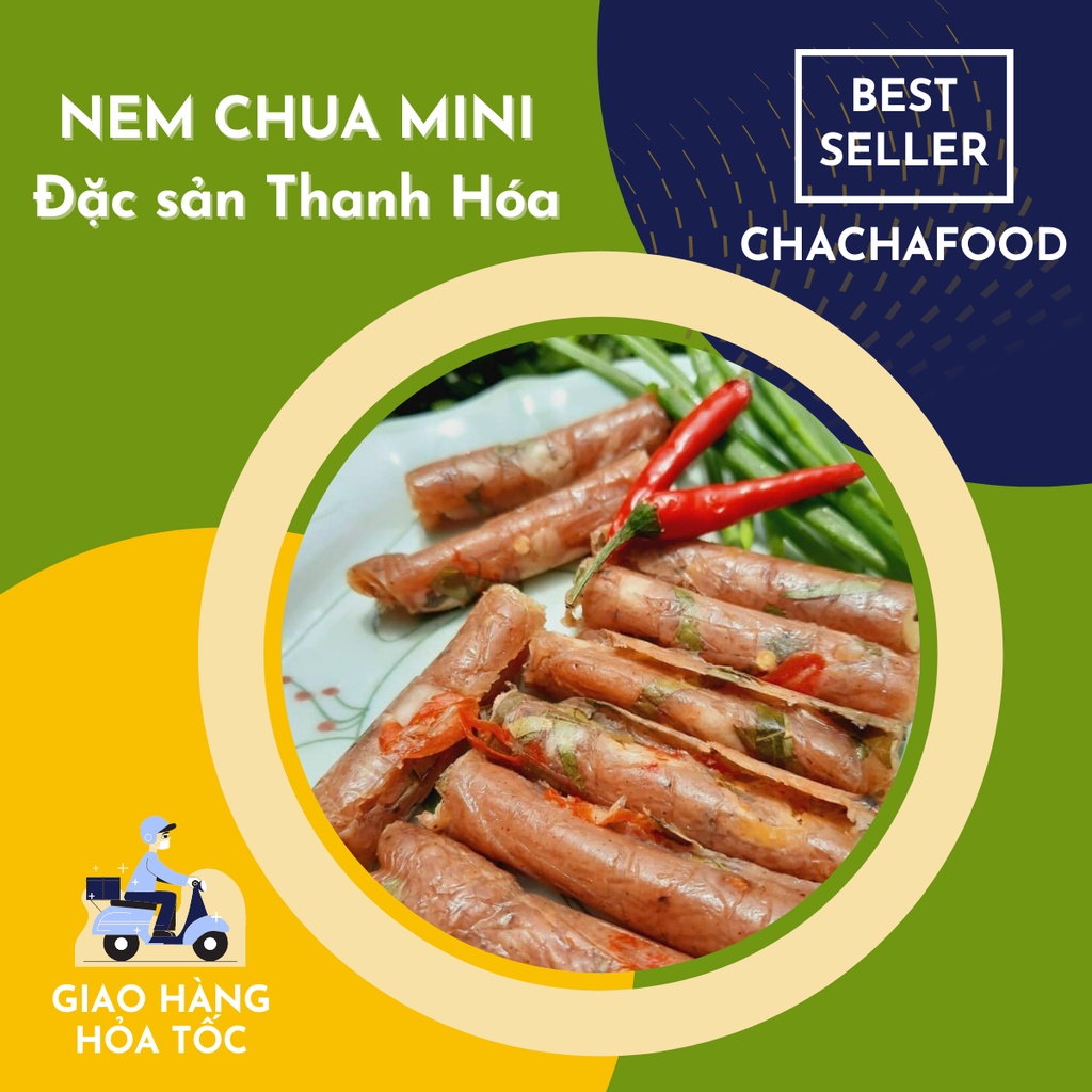 Set 10 cây nem chua thanh hoá dành làm món nhậu hoặc ăn vặt lai rai, đồ ăn vặt sài gòn
