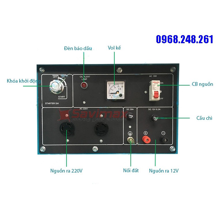 Máy phát điện 1 pha TOMIKAMA 5kw, model HLC - 6500 | WebRaoVat - webraovat.net.vn