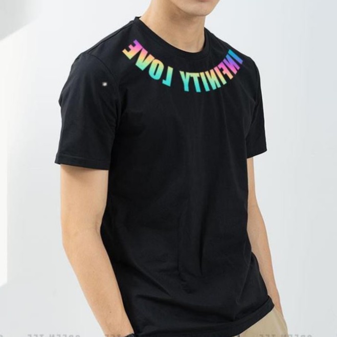 Áo thun nam nữ form rộng SUSTORE, áo phông tay lỡ phản quang infinity cotton hút mồ hôi ST003 màu đen