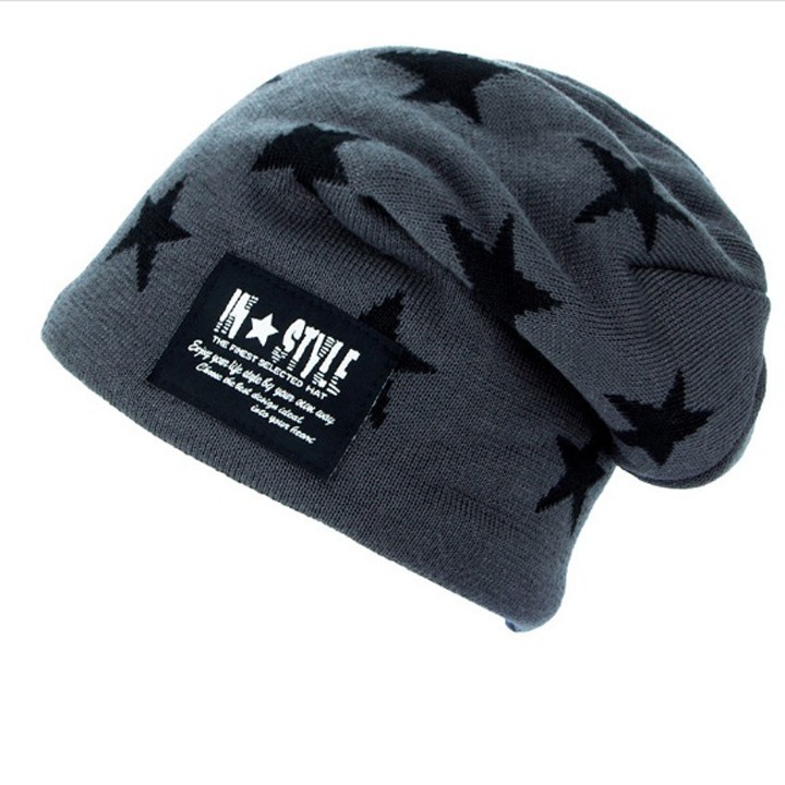 [2 LỚP] Mũ len, nón len trùm đầu sao Style A039 mềm mại, 2 lớp, lót lông, ấm ấp, dùng quanh năm