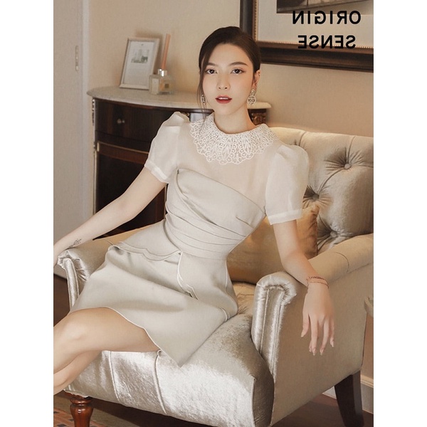 Đầm tiểu thư thiết kế viền bèo qccc