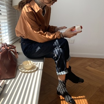 Áo sơ mi màu sắc đơn giản phong cách Hàn Quốc thời trang