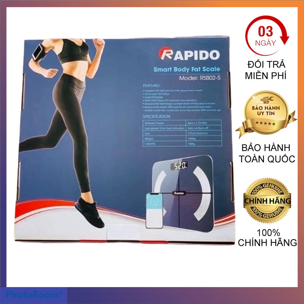 Cân sức khỏe điện tử Rapido RSF-01S đo được các chỉ số cơ thể,BH 12 tháng