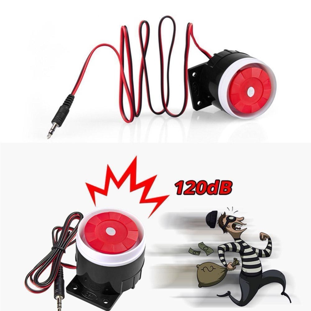 Còi Báo Động Chống Trộm Trong Nhà Siren 120dB 2021 DC 12V
