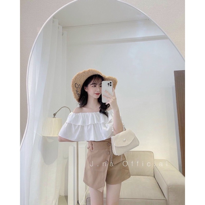 SET ÁO TRỄ VAI KÈM QUẦN GIẢ VÁY HÀNG GIÁ TỐT TẠI KHO SỈ