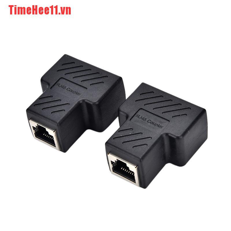 【TimeHee11】1 to 2 LAN ethernet Network Cable RJ45 Splitter Plug Adapter Conne