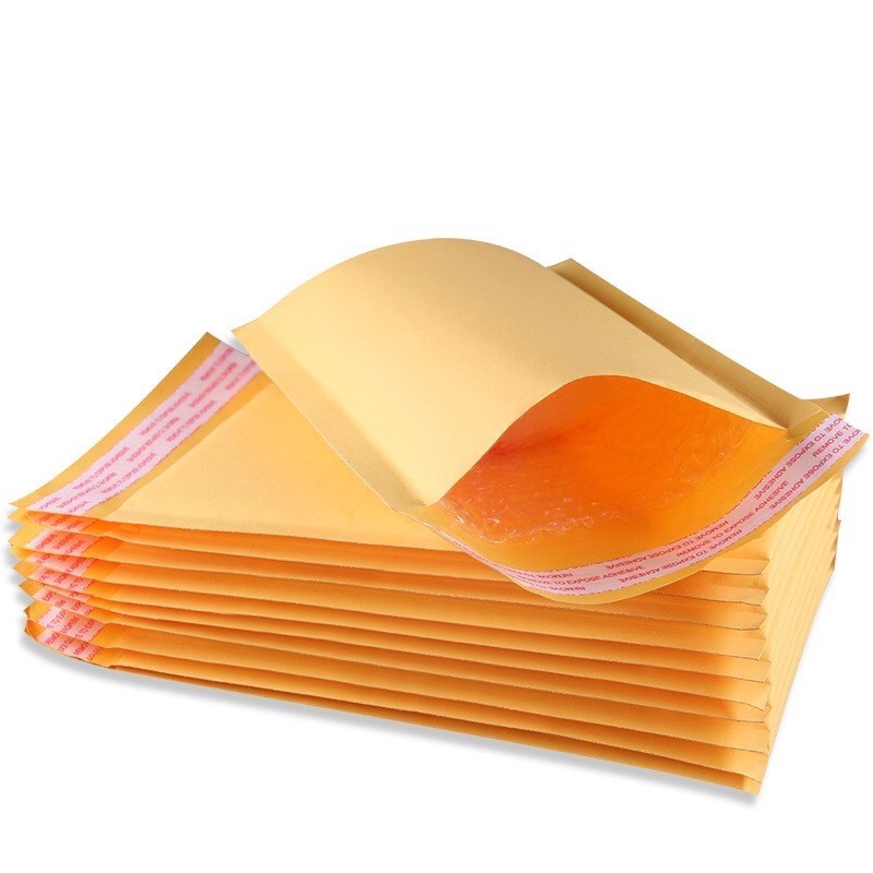 10 túi giấy Kraft lót bóng khí chống sốc 18cm x 16cm