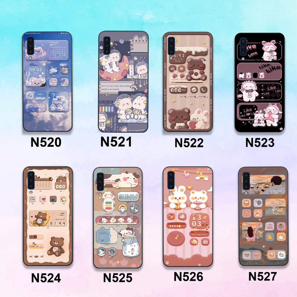Ốp Samsung A7 2018 / A9 2018 bộ hình gấu , thỏ hồng cute dễ thương giá rẻ siêu bền