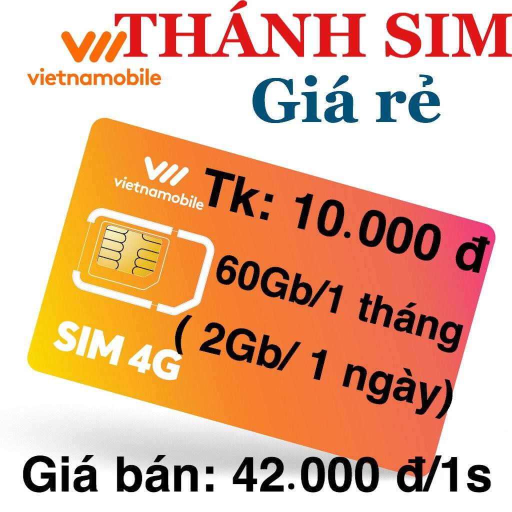 Sim VIETNAMOBILE thánh sim tài khoản 10.000đ 2gb/ 1 ngày trọn gói 1 tháng