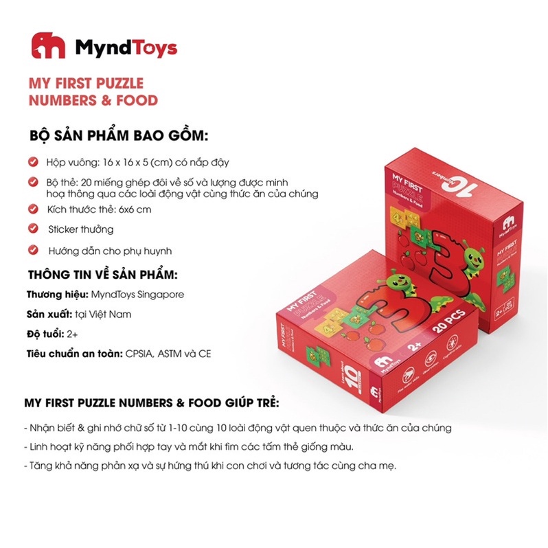 Đồ chơi thông minh giáo dục sớm cho bé bộ xếp hình MyndToys My First Puzzle