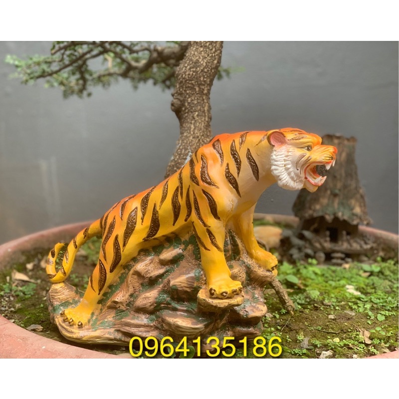 Tượng hổ h26cm tiểu cảnh gốm sứ Bát Tràng