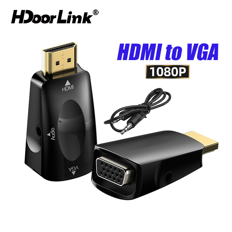 Đầu Chuyển Đổi Hdoorlink Từ HDMI Sang Cổng Cắm VGA + Âm Thanh 3.5mm Cho Máy Tính / Laptop / TV Box