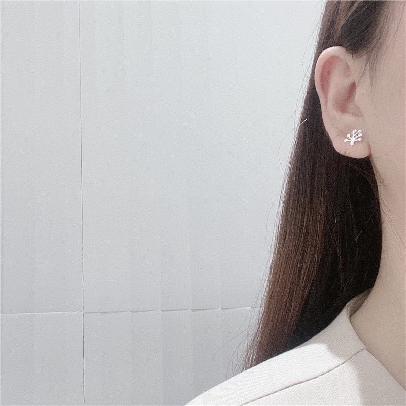 Set 5/6 Đôi Bông Tai Mạ Bạc 925 Họa Tiết Hoa/Dưa Hấu Hoạt Hình Đính Ngọc Trai Nhân Tạo Thời Trang