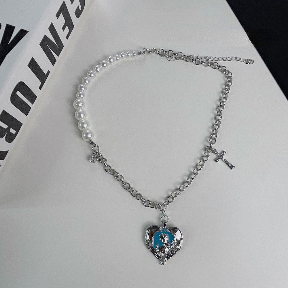 AROMA Vòng Cổ Choker Mặt Trái Tim Phong Cách Thời Trang Hàn Quốc