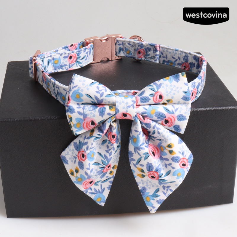 [Mới]♞Vòng Cổ In Hoa Thắt Nơ Dễ Thương Cho Thú Cưng