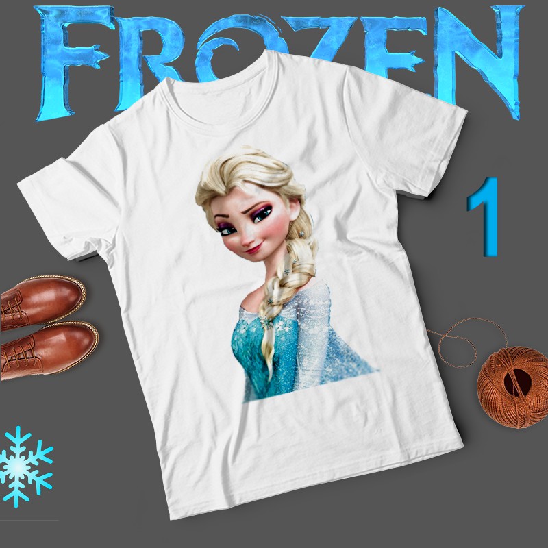 Áo Thun Frozen Elsa Anna Unisex Nam Nữ