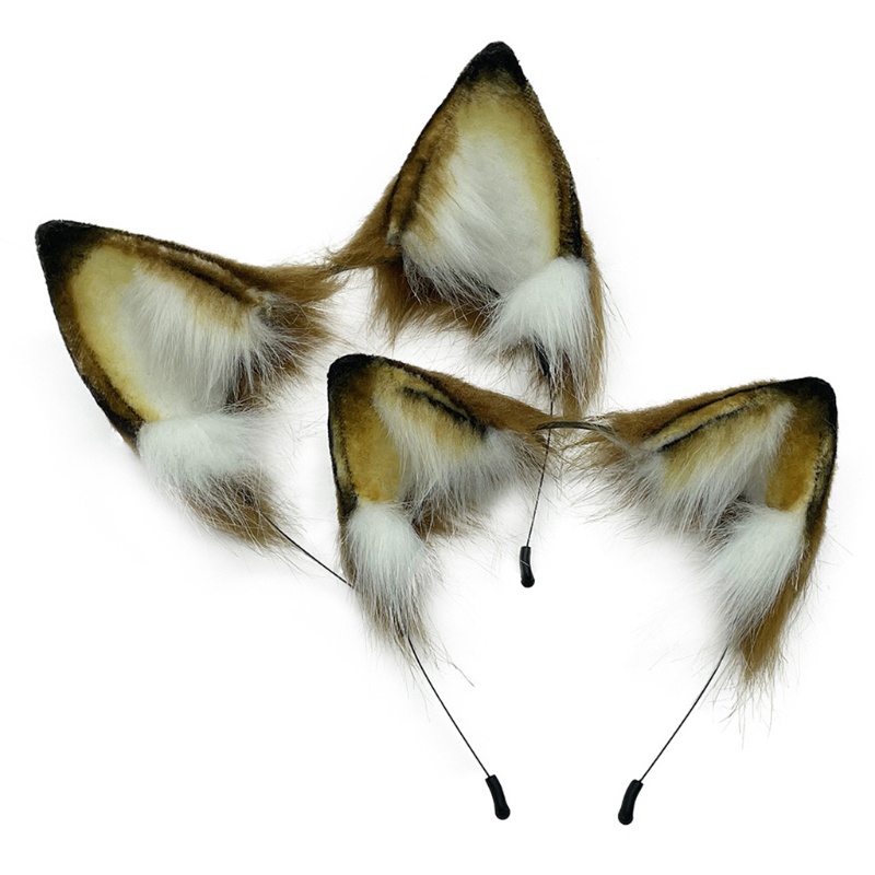 Băng Đô Tai Sói Lông Xù Handmade Hóa Trang Halloween / Giáng Sinh