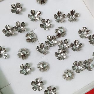 3 cặp Ốp bạc xi hạt 10 li hoa 5 cánh rời