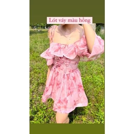 Almira Dress - Váy Almira in hoa Lily hồng