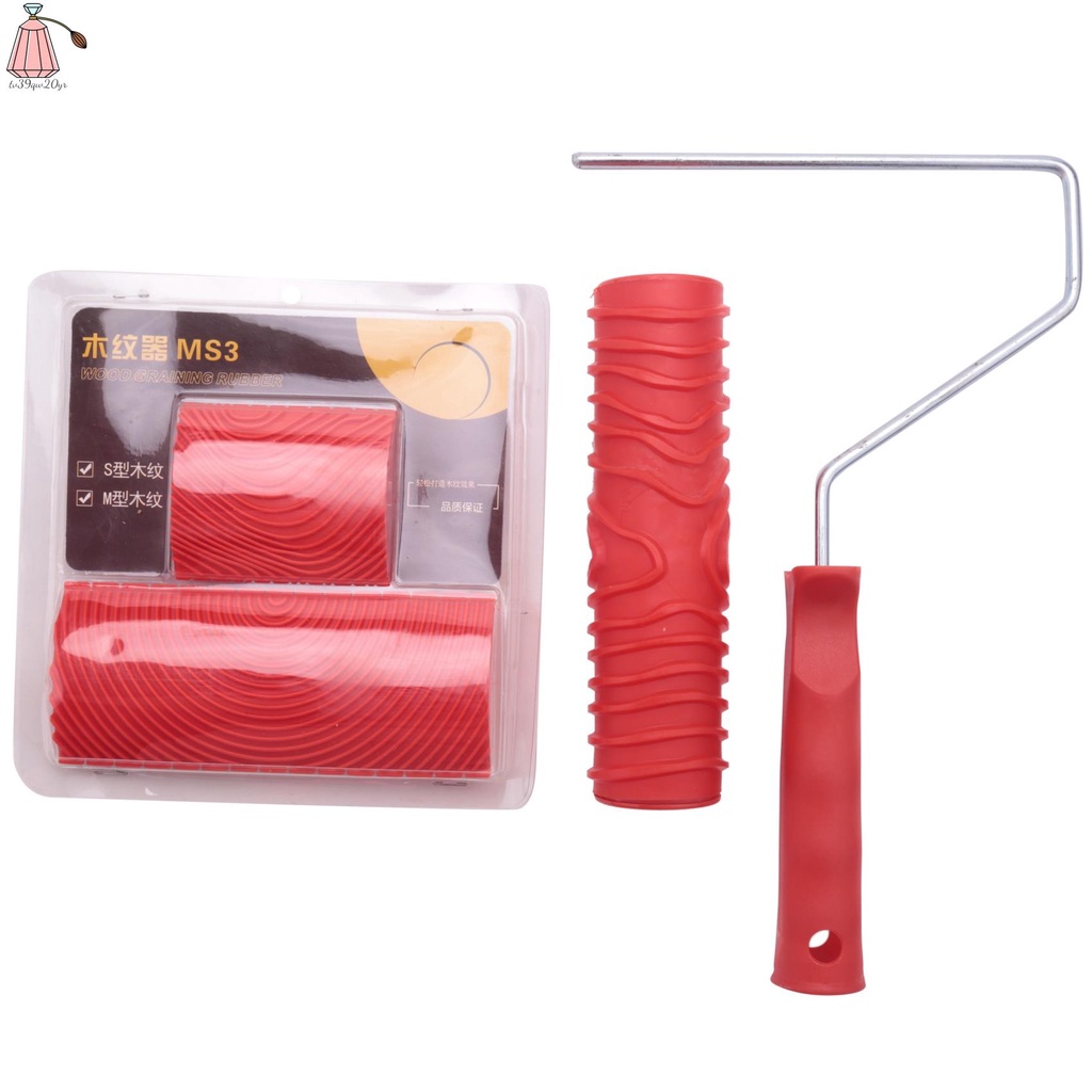 Bộ Dụng Cụ Con Lăn Sơn Tường Họa Tiết Vân Gỗ 7 Inch + 2 Dụng Cụ Sơn Tường Giả Vân Gỗ
