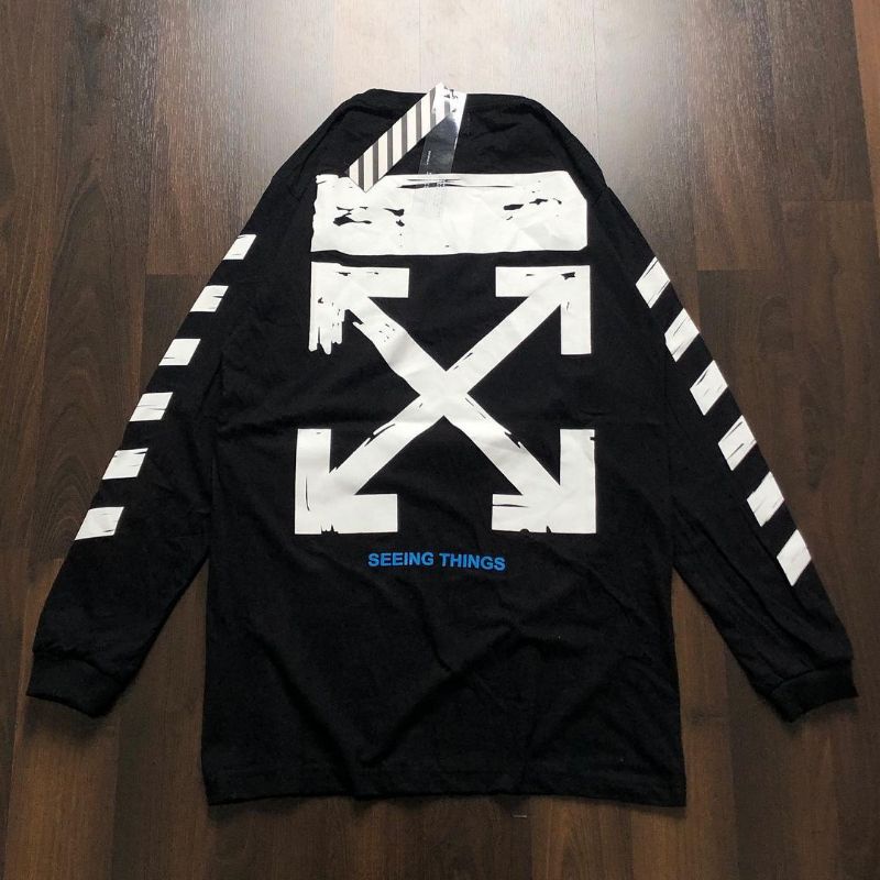 OFF WHITE Áo Thun Nam Dài Tay Màu Trắng