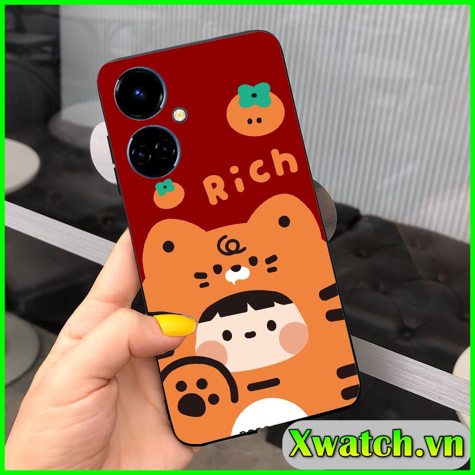 Ốp lưng dẻo Tecno Camon 19pro 4G Pova 4 Pova 2 Spark 8C Spark 7/7T Spark 6Go Pop 5 Lte Pova 3 Pova Neo in họa tiết Tiger