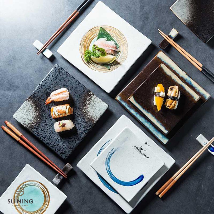 Đĩa vuông phong cách Retro [Nhật Bản], trọn bộ sản phẩm nhà hàng, quán ăn độc đáo, giao hàng nhanh chóng.