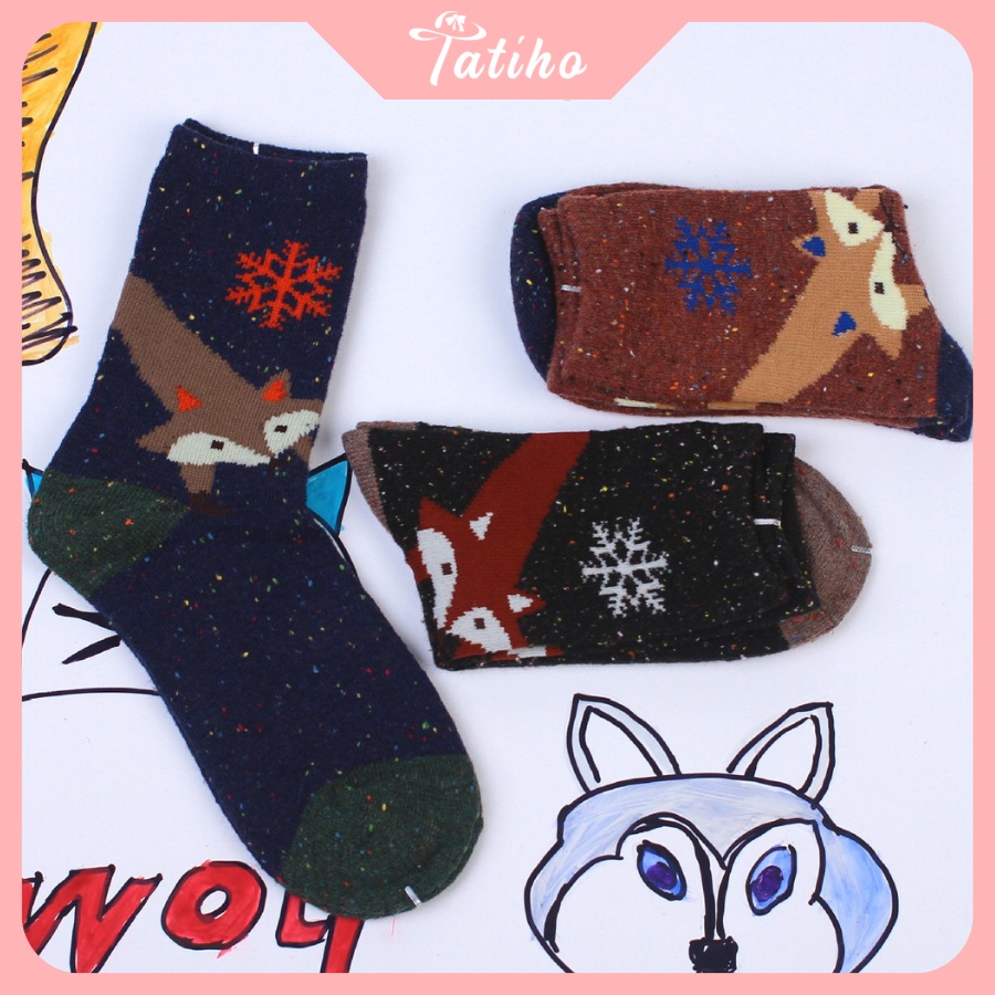 Vớ Tất Len Cổ Cao Họa Tiết Động Vật Thời Trang Thu Đông Phong Cách Hàn Quốc - Tatiho - Mã TV022