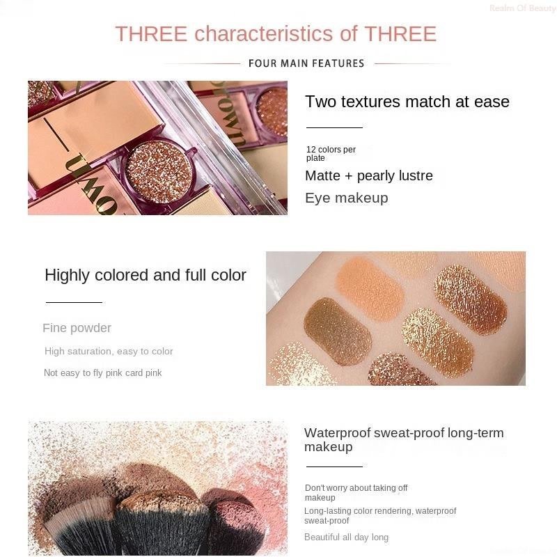 Bảng Phấn Mắt MISSLARA12 Pearl Matte Color Ins Earth Color