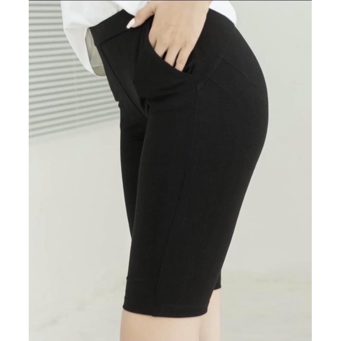 Quần legging ngố nâng Mông chất umi cạp cao co dãn dễ mix đồ