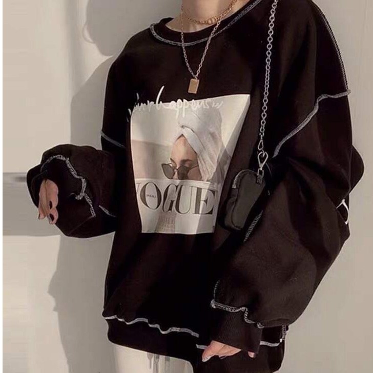 Áo Sweater Vogue Thời Trang Form Rộng Dài Tay, Áo Nỉ Dài Tay | BigBuy360 - bigbuy360.vn