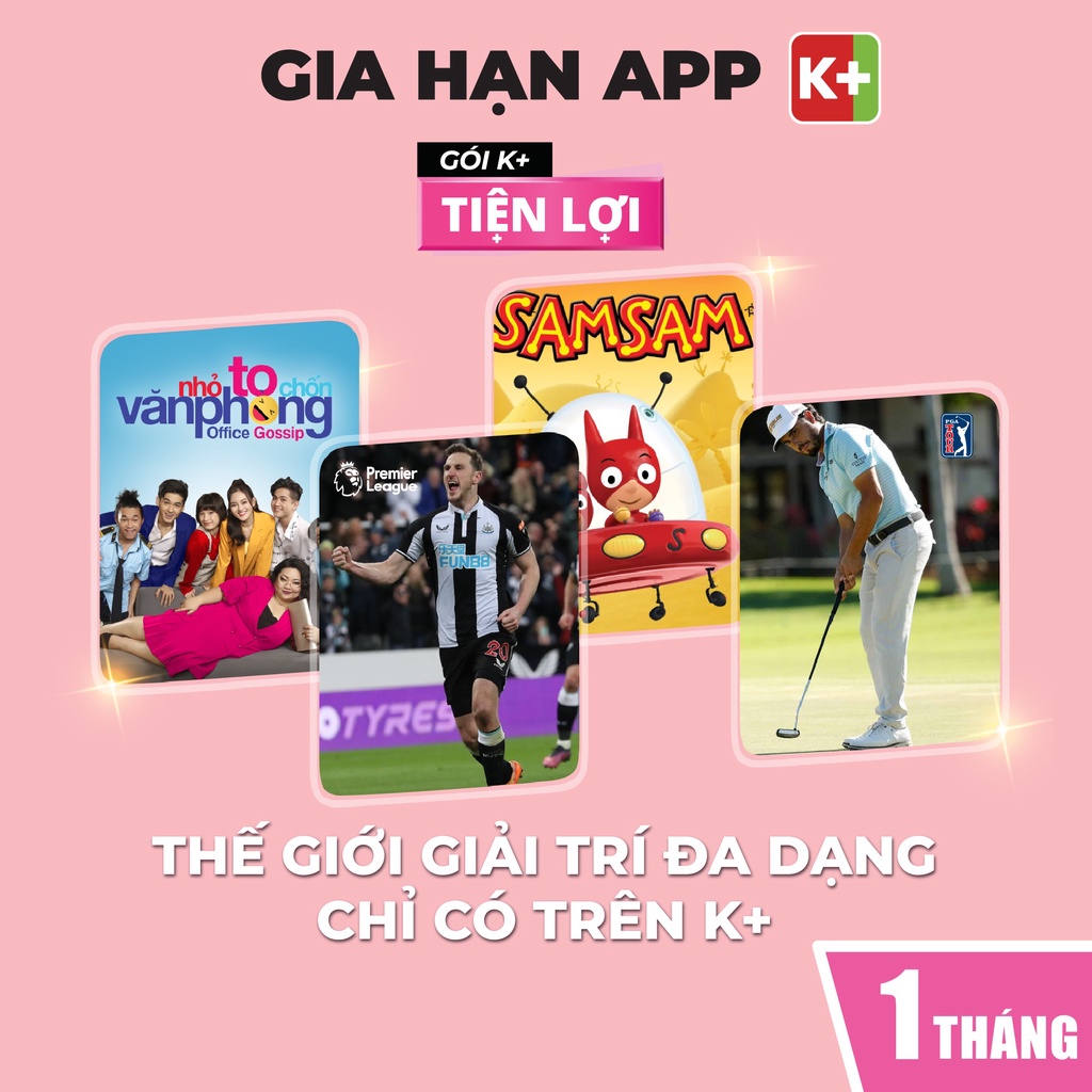 Toàn quốc [E-voucher GIA HẠN] APP K+ Gói Tiện Lợi - Thời hạn 1 tháng