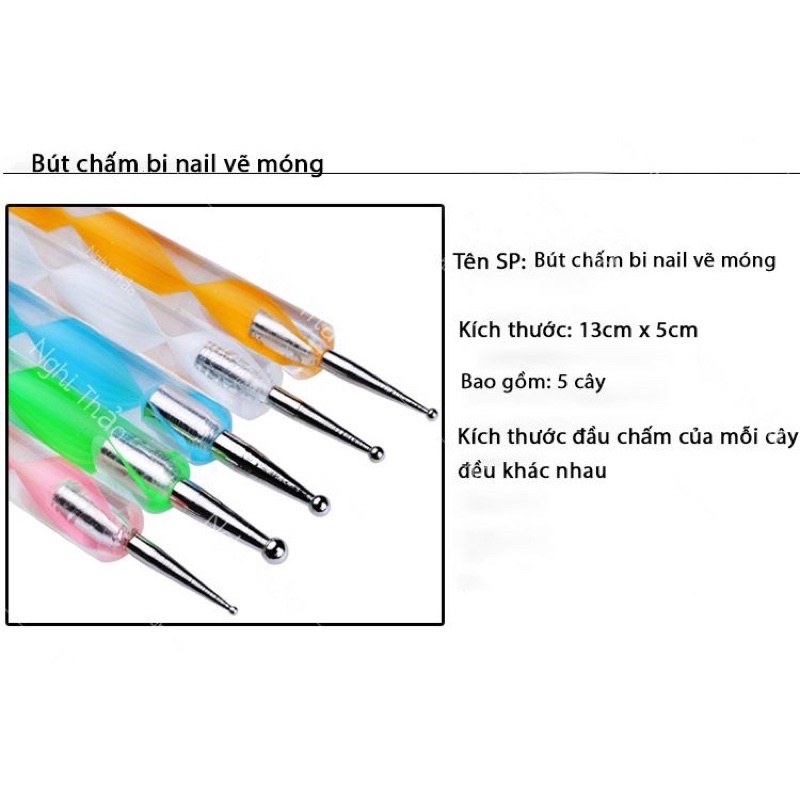 Bút chấm bi - Cây chấm bi - Set 5 cây chấm bi MaiAnhNails