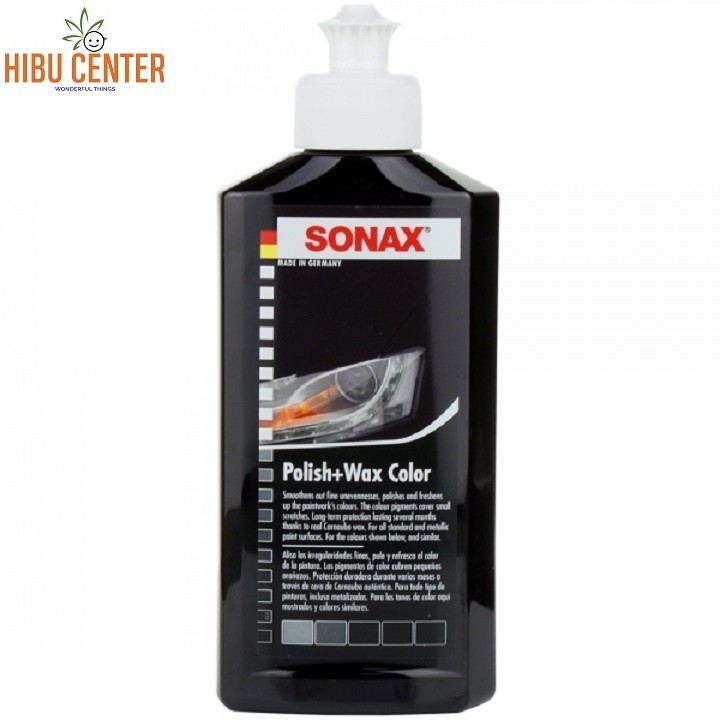 Dung dịch đánh bóng và bảo vệ sơn xe đen SONAX Polish & Wax Color Black 296141 250ml
