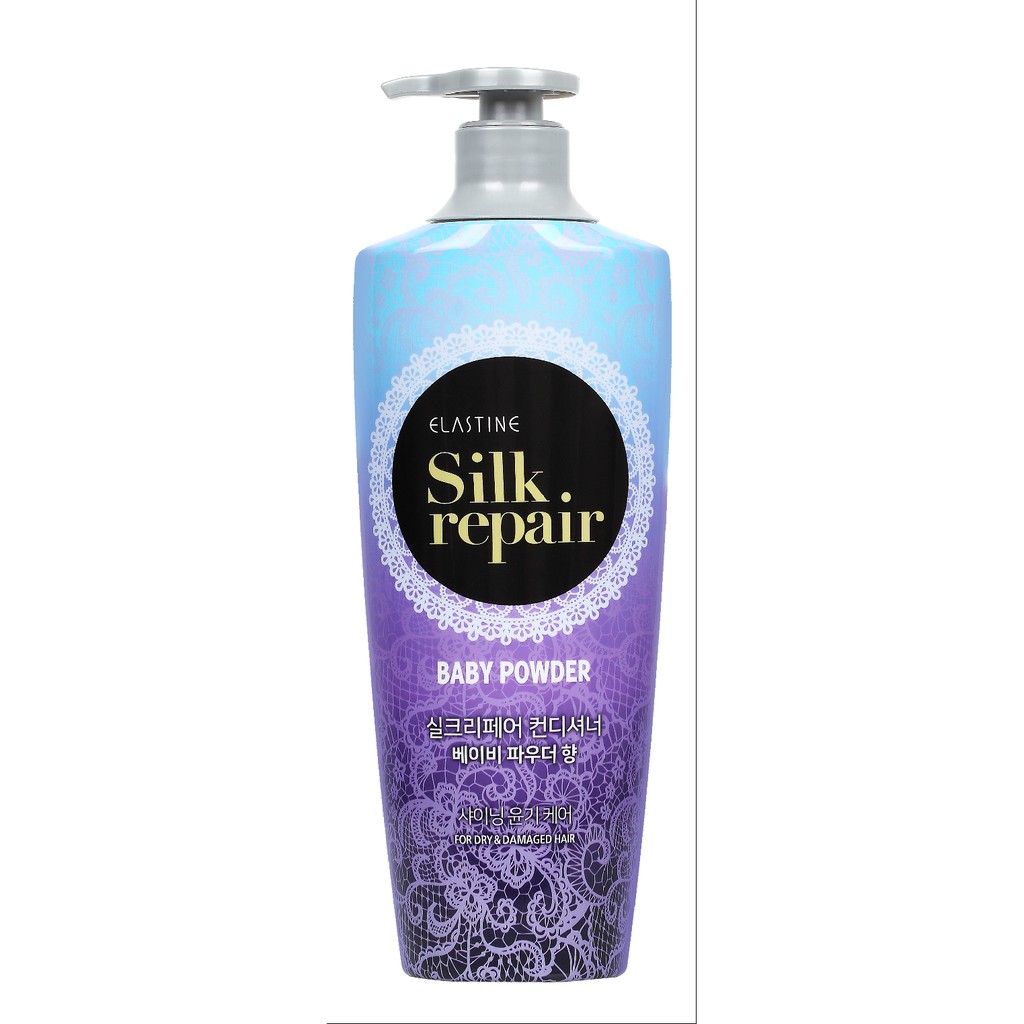 Kem xả tóc Elastine Silk Repair Shining Baby Powder Baby Powder - Hương phấn em bé 550ml