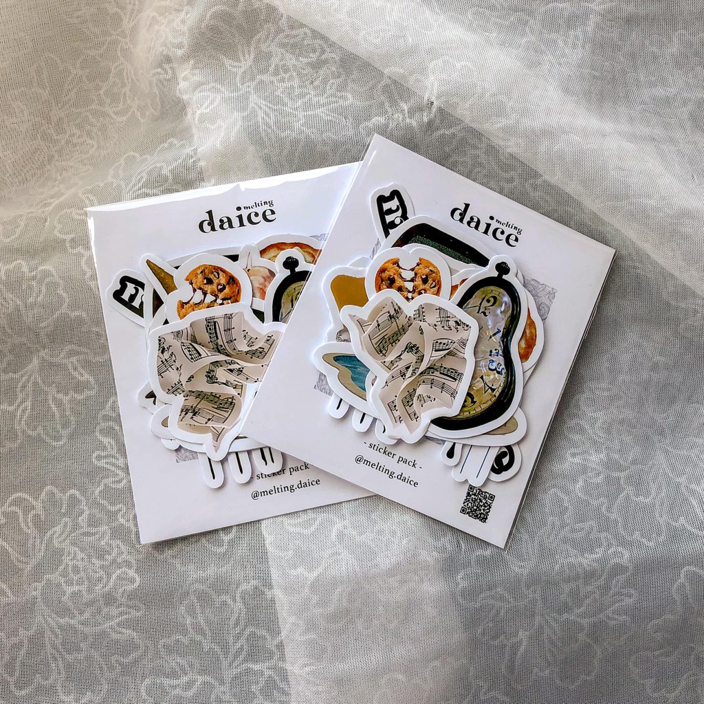 Daice || melting sticker pack  - bộ 12 sticker/nhãn dán/decal chống nước trang trí