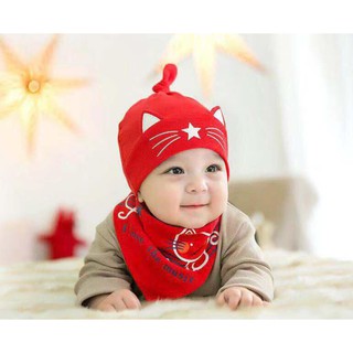 SET MŨ YẾM HÌNH MÈO CHO BÉ