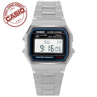 Đồng hồ Nam, Nữ Casio Vintage A158WA-1DF dây kim loại Chính hãng