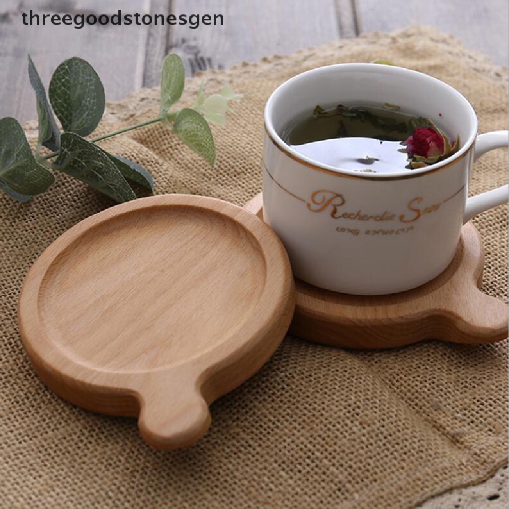 Đế Lót Ly Bằng Gỗ Sồi Tự Nhiên Hình Tròn / Vuông Chịu Nhiệt