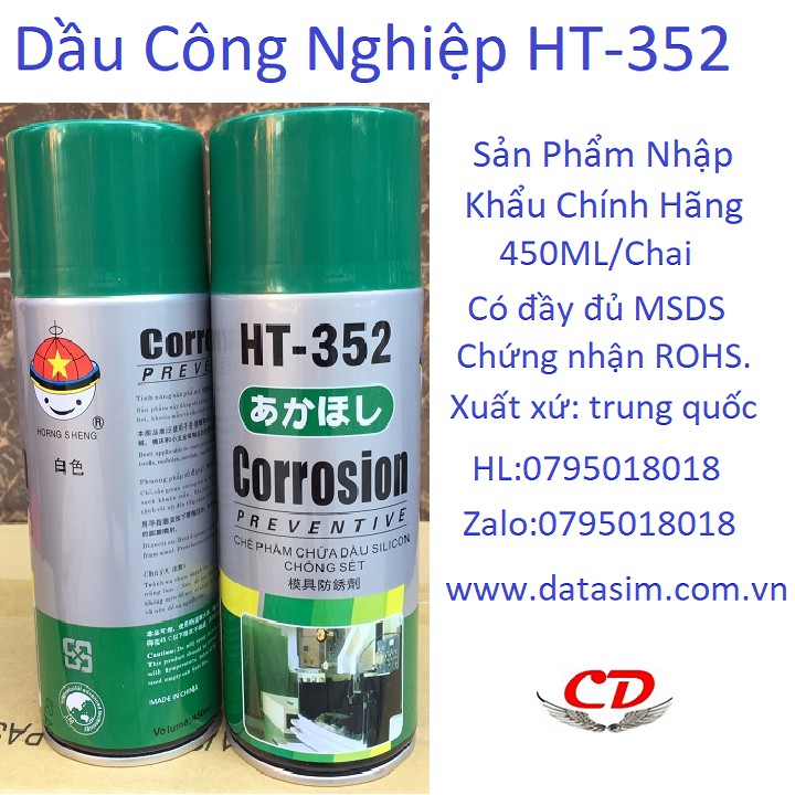 DẦU XỊT CHỐNG RỈ SÉT CHỐNG NƯỚC CHO TẤT CẢ KIM LOẠI HT-352