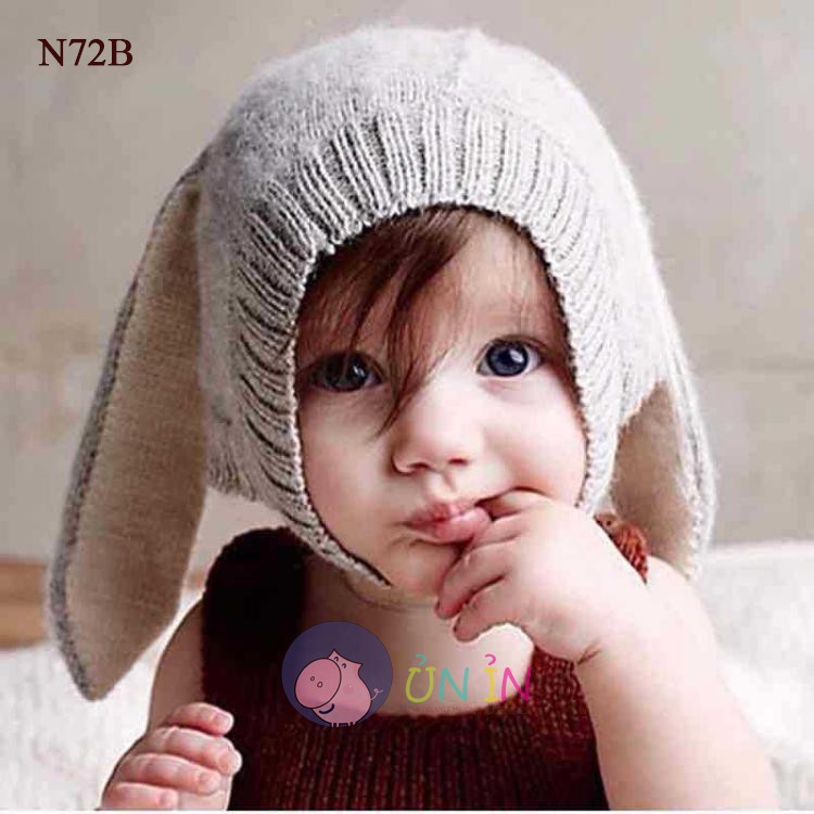 N72A - Nón len tai thỏ xinh xắn