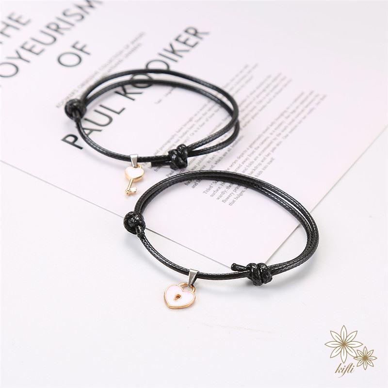 【Kifli.vn】 Một Cặp Vòng Tay Cặp Chìa Khóa Tình Yêu Đơn Giản Cho Cặp Đôi