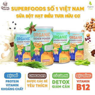 Sữa bột hạt Điều hữu cơ phiên bản Mới (300g)- ngũ cốc dinh dưỡng 100% hữu cơ - không biến đổi gen, tốt cho sức khỏe