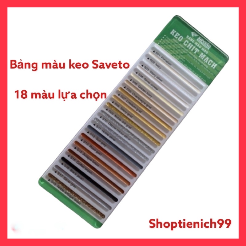 Bảng Màu Phân Biệt Màu Sắc Của Keo Chà Mạch Saveto.