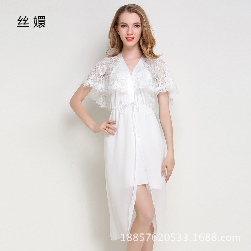 [size M/L/XL 62KG] choàng váy ngủ sexy lụa chiffon cánh tiên choàng ren cao cấp gợi cảm 19VN210018