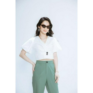 Áo vạt chồng tay bom bo gấu CCHAT